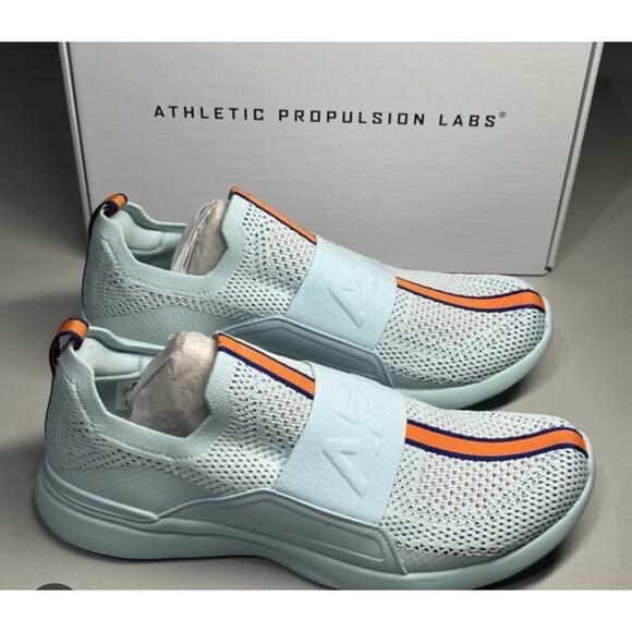 APL TechLoom Bliss Sneakers - Gulf Blue / Orange Racer - Women’s Size 7 NEW - Picture 1 of 8